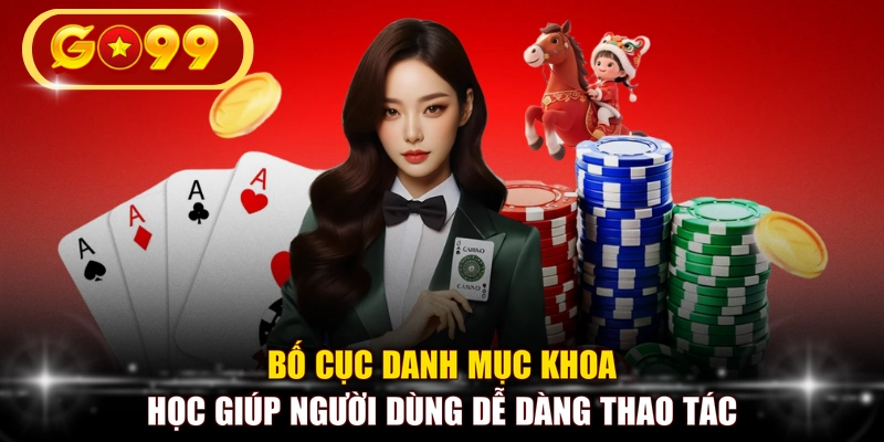 Bố cục danh mục khoa học giúp người dùng dễ dàng thao tác